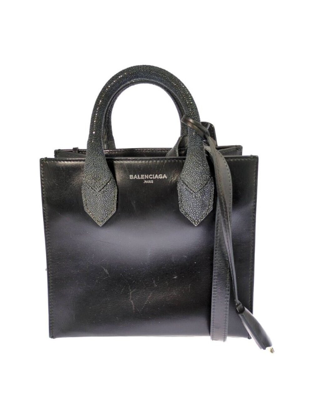 Balenciaga Padlock 2-Way Handbag Black All b